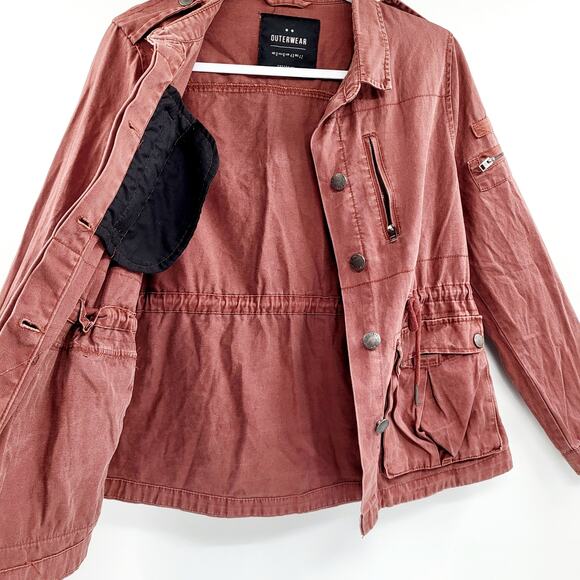 Cotton On Outerwear Red-ish Brown 100% Cotton Utility Jacket Size M (US 8) - Picture 3 of 7